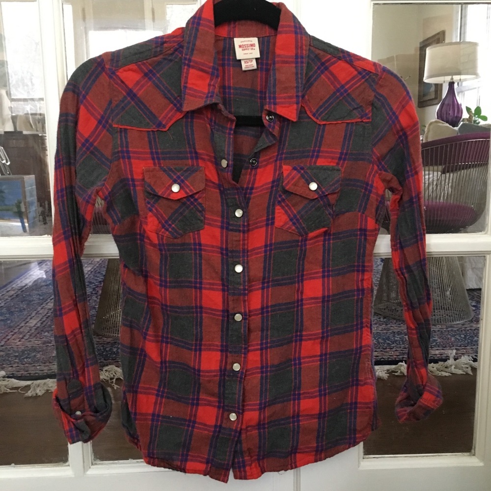 Mossimo Cozy Red and Blue and Gray Flannel